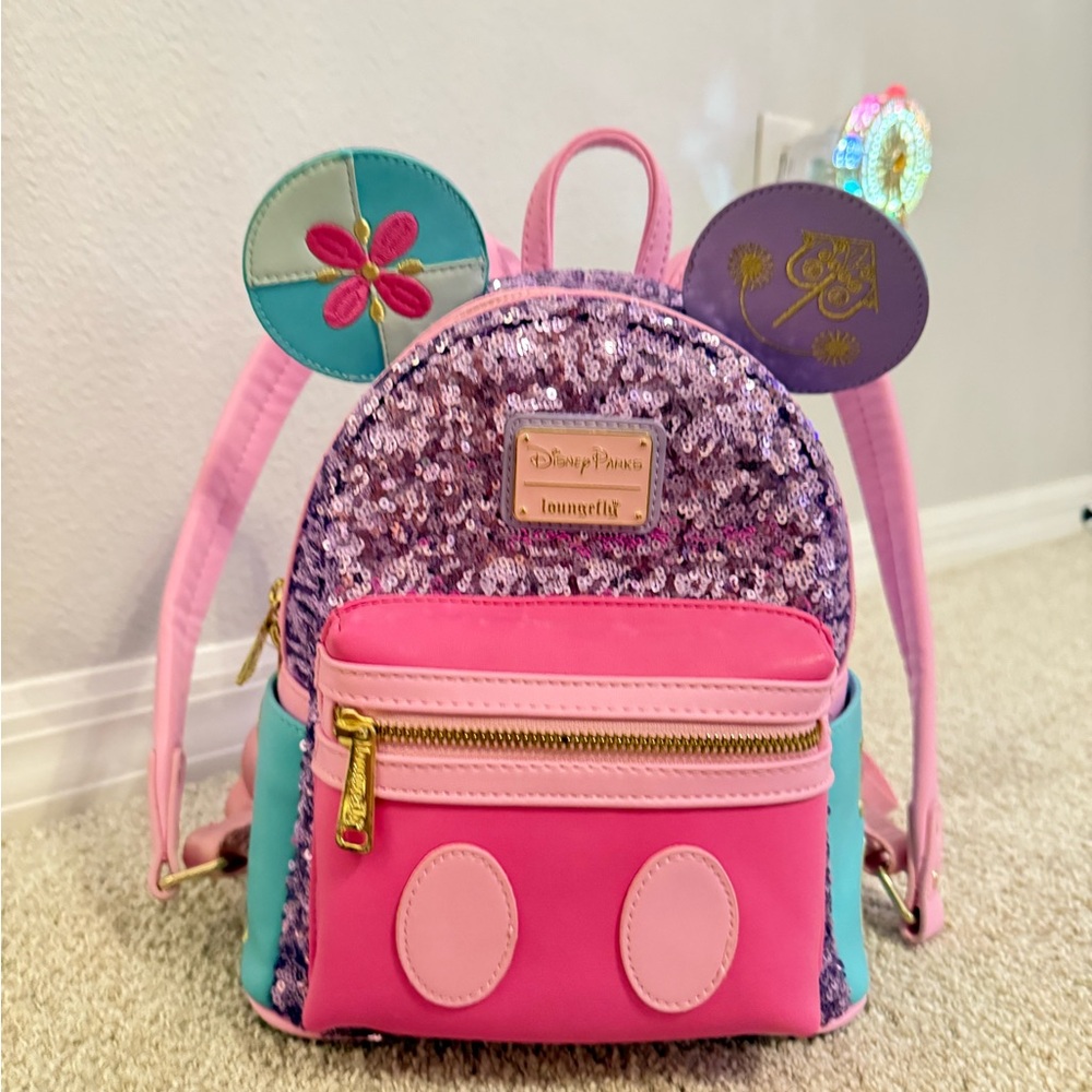 Loungefly Disney Parks It’s A Small World Backpack - Pink and Purple